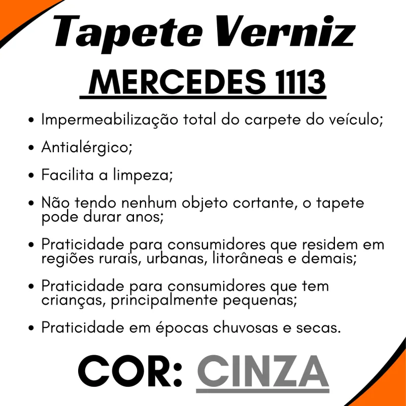 Tapete Verniz Compativel Mercedes 1113 Cinza