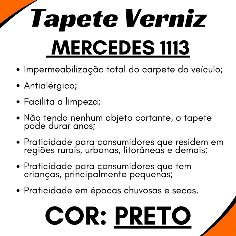 Tapete Verniz Compativel Mercedes 1113 Preto