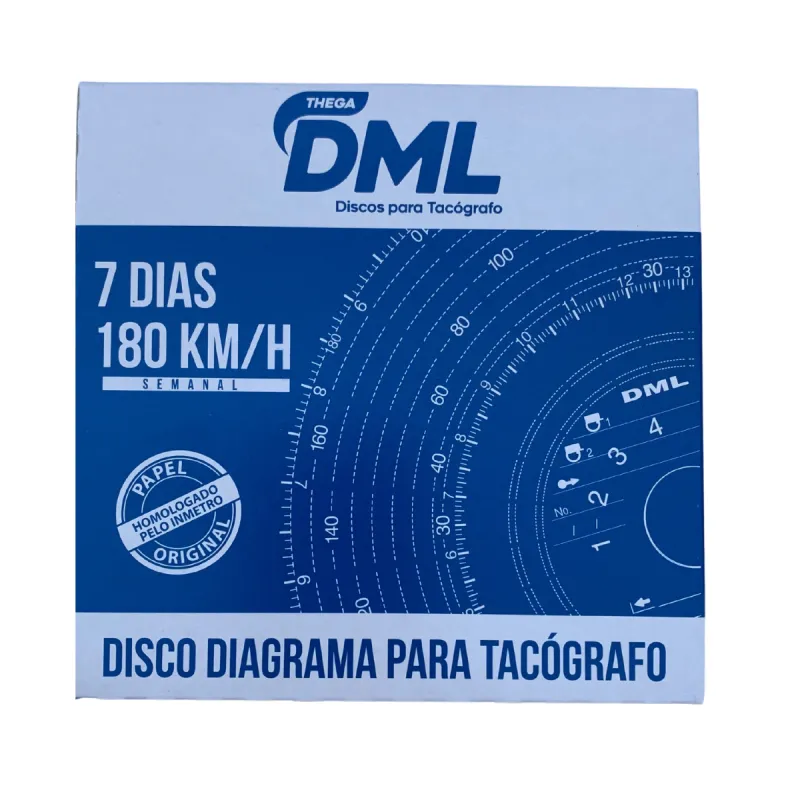 Disco Taçografo 7 Dias 180km Cx 10 Unidades Dml