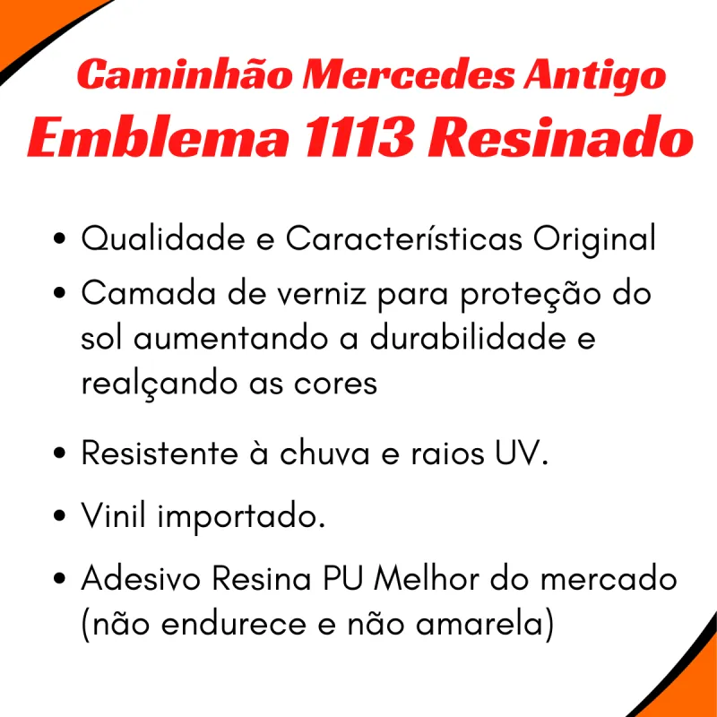 Par Adesivo Lateral Compativel Mercedes 1113 Antigo Resinado