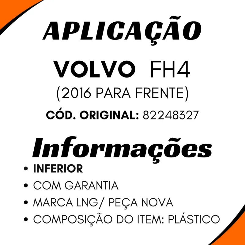 Moldura Grade Inferior Volvo Fh4  (2016/...)