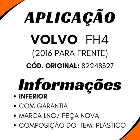 Moldura Grade Inferior Volvo Fh4  (2016/...)