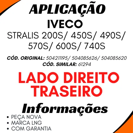 Acabamento Lateral Cabine Dir. Stralis 200s/ 450s/ 490s/ 570s/ 600s/
