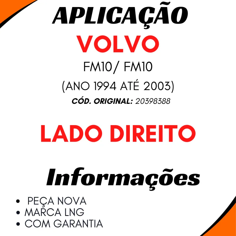 Moldura Farol Direito Para Caminhão - Fm10/Fm12 (1994 A 2003)