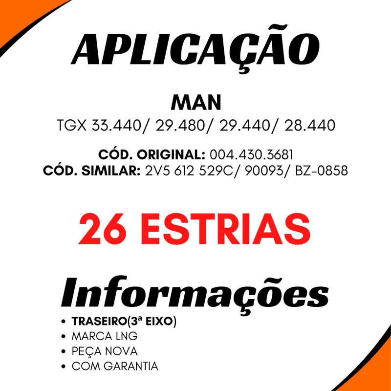 Catraca Freio Autom.Tras. 26 Estria Vw Man Tgx 28440/ 29440/ 29480/