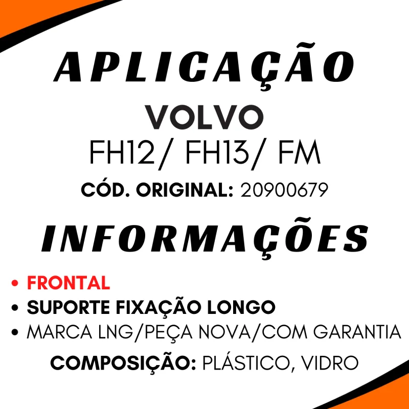 Espelho Retrovisor Rampa Frontal Volvo Fh12 Fh13 Fm