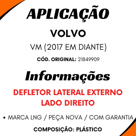 Defletor Lateral Dir.Ext Volvo Vm (2017...)