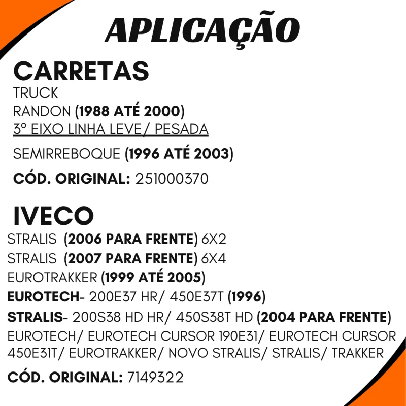 Eixo Expansores S Freio Ar Esq. Diant. Trucks 251000370/ Iveco