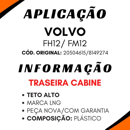 Duto Purificador Ar Volvo Fh12/ Fm12  Teto Alto