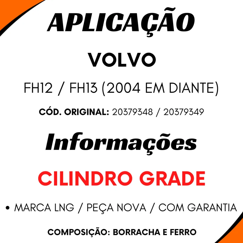 Amortecedor Grade Frontal Fh12/ Fh13 (2004...)  Cilindro Grade