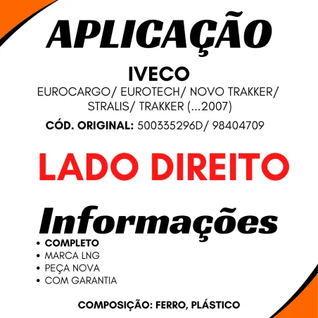 Macaneta Porta Dir. Iveco Eurotech/ Eurocargo/ Stralis/ Trakker..