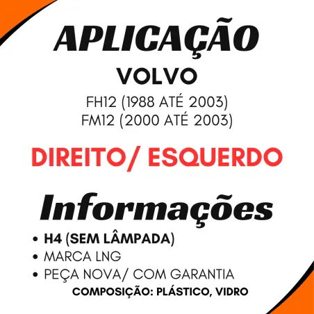 Farol Principal Volvo Fh12 Fm12 (1998 A 2003)