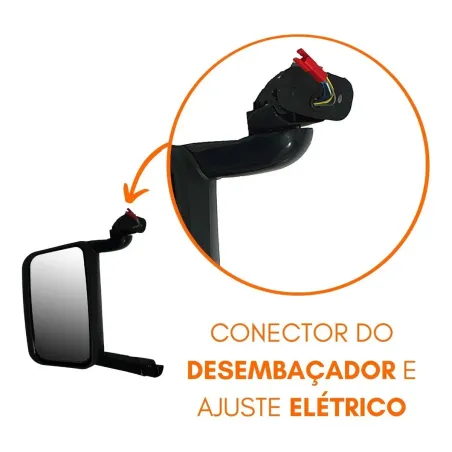 Espelho C/ Desemb. Esq. Scania Série 4