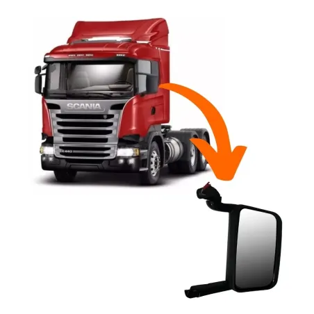 Espelho C/ Desemb. Esq. Scania Série 4