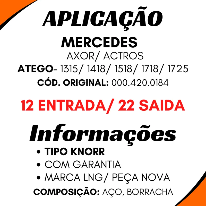 Válvula Freio Mão Mbb Atego, Axor, Actros 0004200184