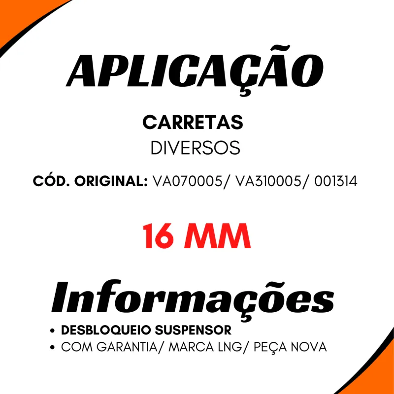 Válvula Acionamento Carretas 16mm
