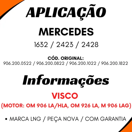 Embreagem Viscosa Mbb 1632/ 2423/ 2428 Visco