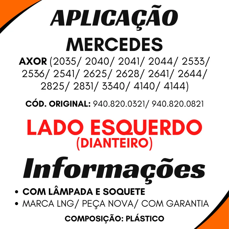 Lanterna Seta Axor Esquerda Com Lâmpada E Soquete