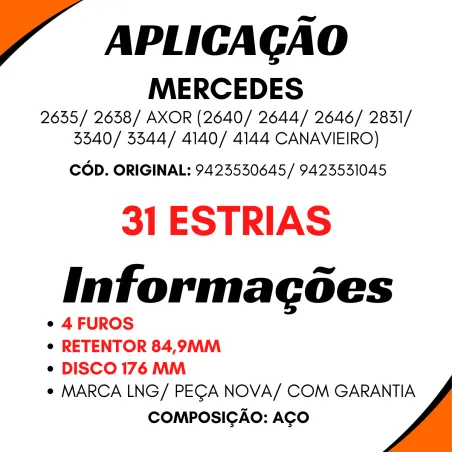 Flange Diferencial 31 Estr. Mbb Axor 3340 3344 4140 4144