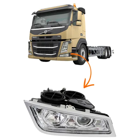 Farol Auxiliar Dir. Volvo Fh13/ Fm13 (2008/2014)