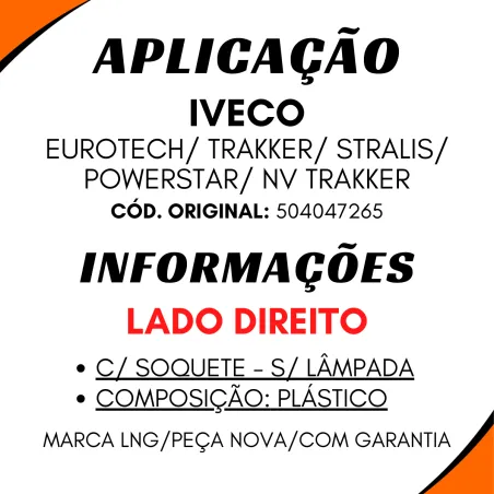 Lanterna Quebra-Sol Dir. Stralis/ Eurotech/ Trakker/ Novo Trakker/