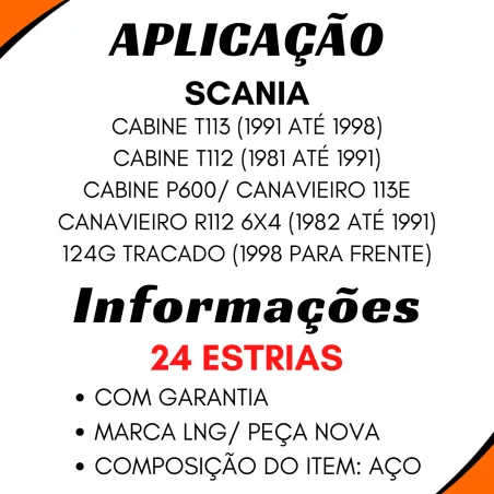Ponteira Cardan (C/Rosca) Scania 113e Canavieiro/ 124g Tracado (98/)