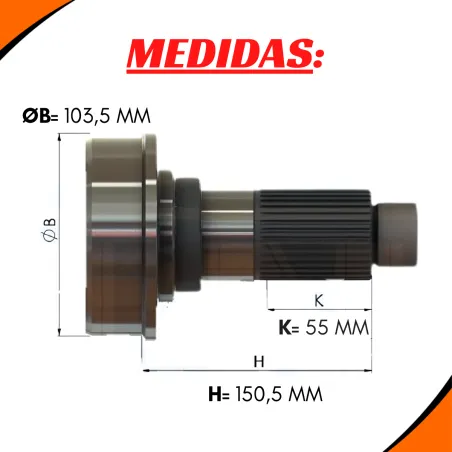 Ponteira Cardan (C/Rosca) Scania 113e Canavieiro/ 124g Tracado (98/)