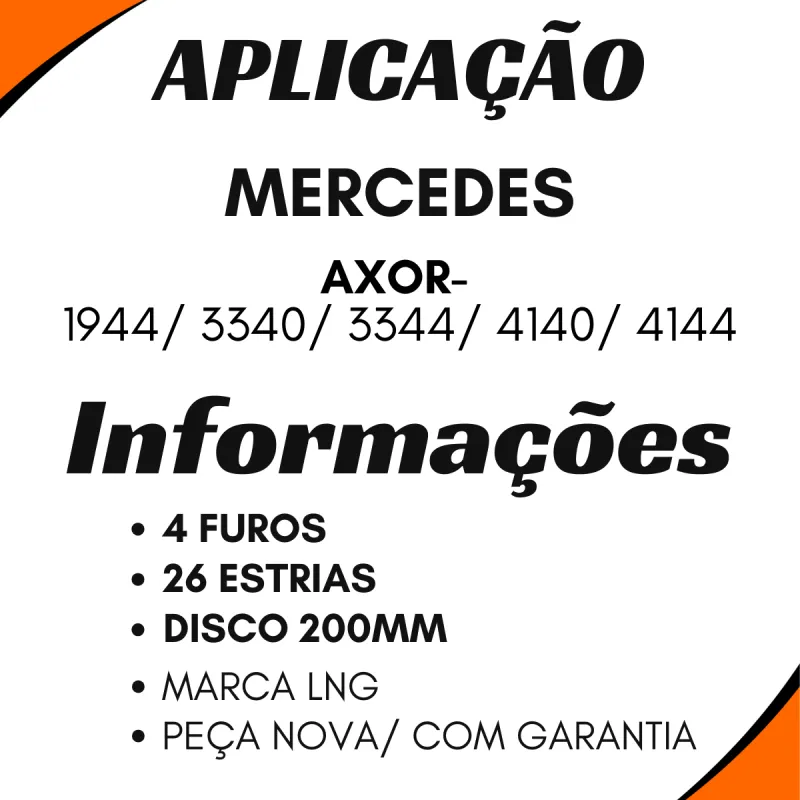 Flange Cardan (Central) Mbb Axor 1944/ 3340 4 Furos 26 Estrias (Disco