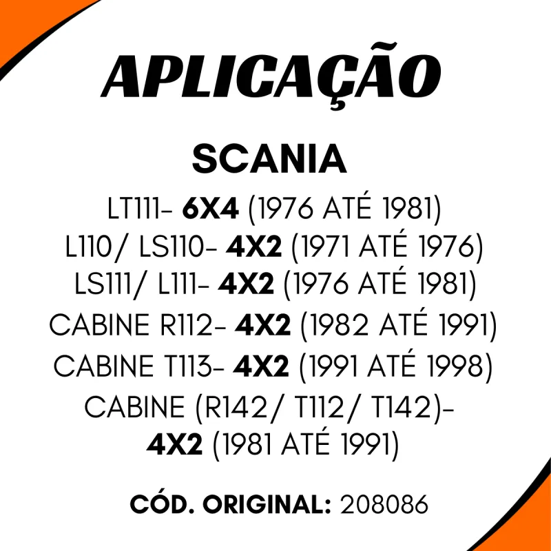 Ponteira Cardan (C/Rosca) Scania L110/ L111/ L113/ Lk111/ Lk140/