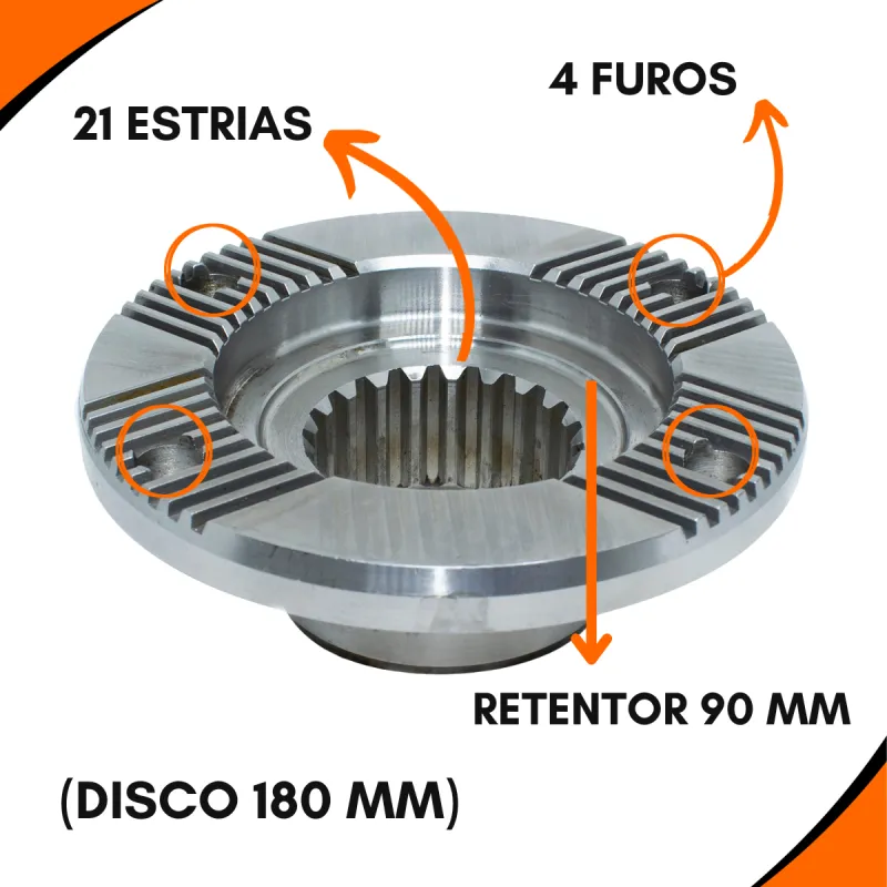 Lange Diferencial Volvo 6x4 Fm12/ Fh12 4 Furos 21 Estrias Ret. 90 Mm