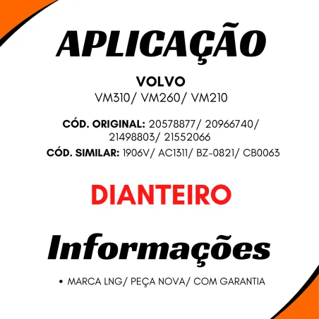 Amortecedor Cabine Diant Volvo Vm210/ Vm260/ Vm310