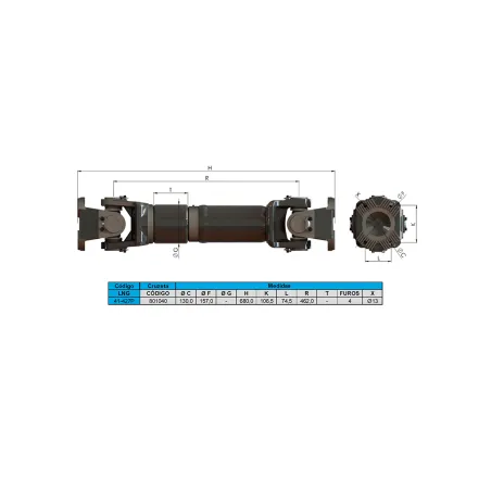 Cardan Completo Entre Eixo Mbb Vw Man A-680 Mm