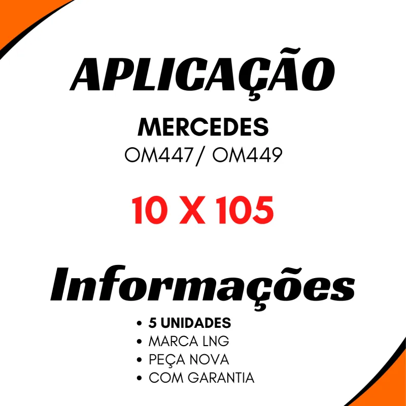 Kit 5 Parafusos Coletor Escape 10x105mm Mbb Om447 Om449