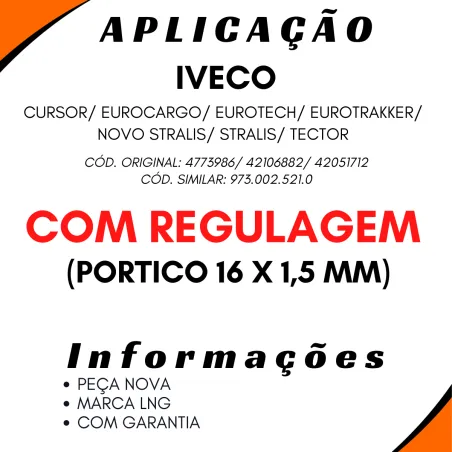 Válvula Distribuidora Iveco 42051712 C/Regulagem (Portico 16 X 1,5