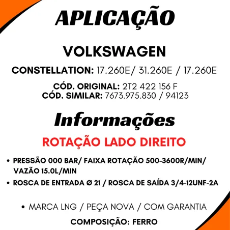 Bomba Hidráulica Volkswagen Constellation 17.260e/24.260e