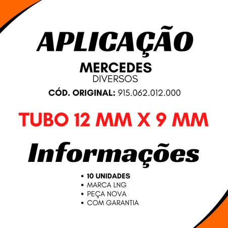 Kit 10 Insertos Tubo Nylon Mercedes Diversas 915062.012000 12 Mm