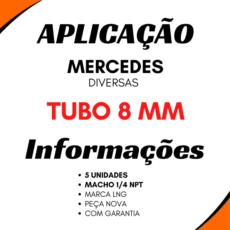 Kit 5 Cotovelos Emenda Tubo Nylon Mbb Macho 8 Mm X 1/4 Npt