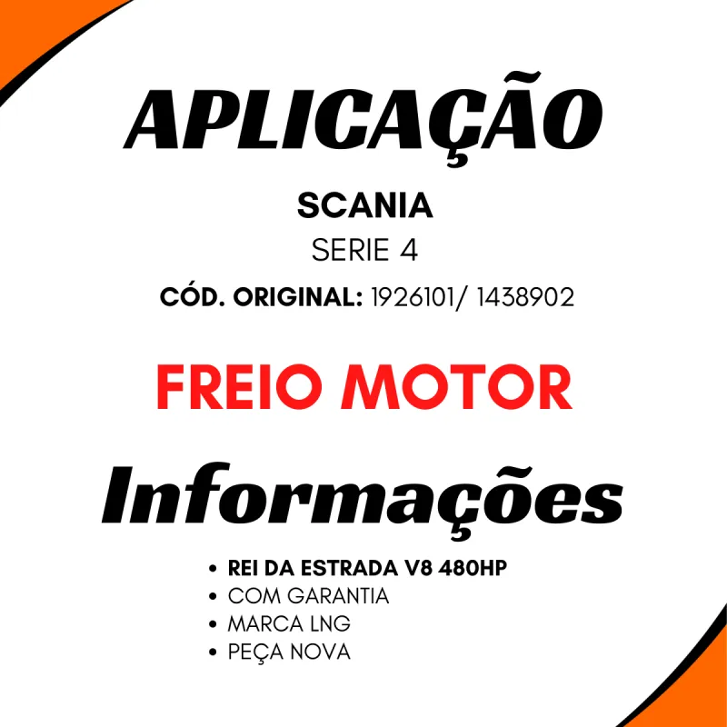 Cilindro Acionamento Scania Série 4 Freio Motor (Rei Da Estrada V8