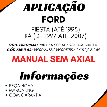 Caixa Setor Direção Mecânica Ford Ka 1997 1999 2000 2007 / Fiesta até 1995