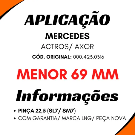 Reparo Pinça Freio Axor Actros 69 Mm