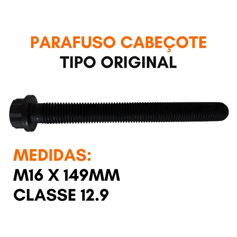 Kit 2 Parafusos Cabecote Mbb Om904/ Om906 Tipo Original (M16x149