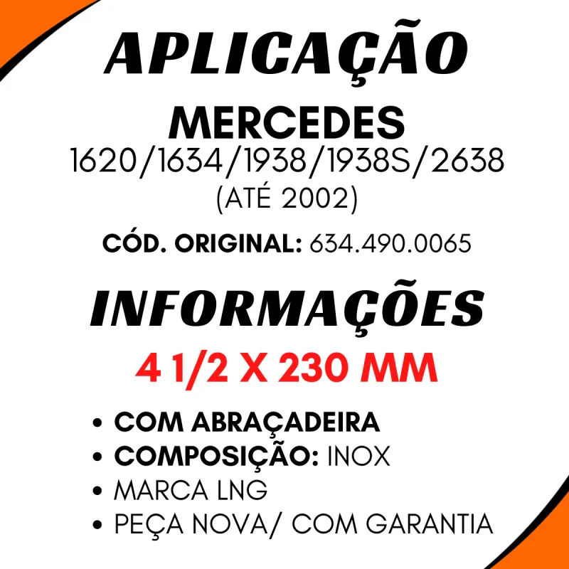 Tubo Flex. Escap. Inox Mbb 1620 634 938 2638 Bicudo 1938s (...2002)