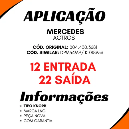 Válvula Freio Mão Mercedes Actros 004.430.3681