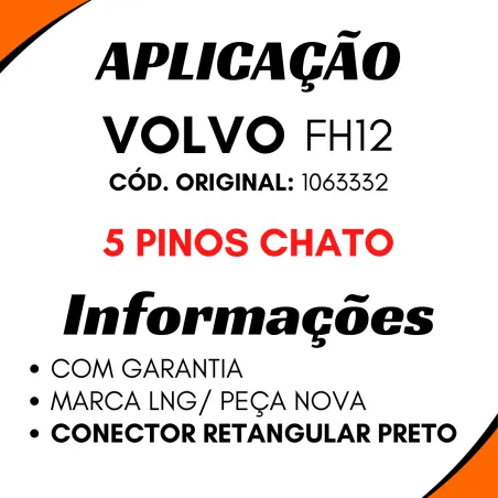 Sensor Pedal Acelerador 5 Pinos (Preto) Volvo Fh12 106332
