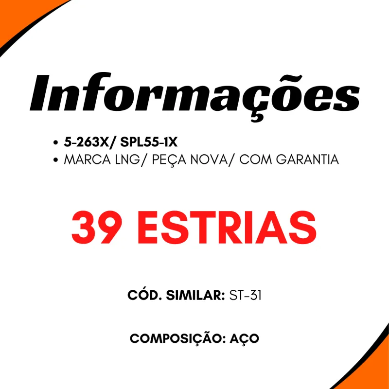 Terminal Diferencial Aço 39 Estrias Ford F12000 Vw 12140h T14525283