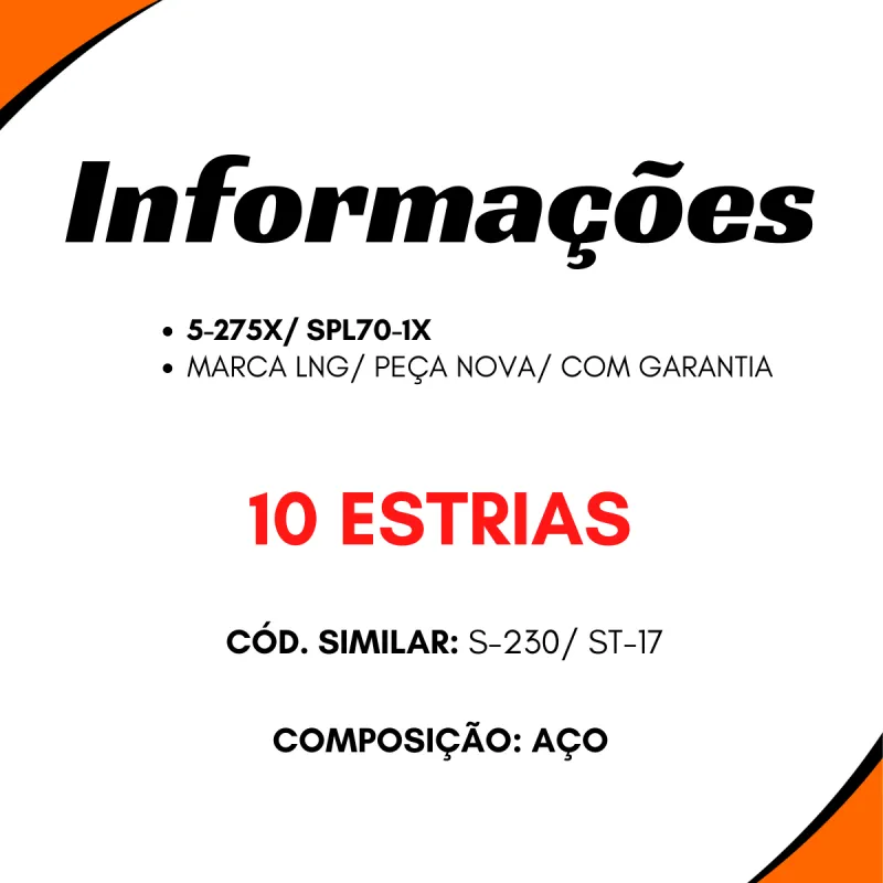 Terminal Câmbio Aço 10 Estrias Vw 2rh311963 Gm 93292558