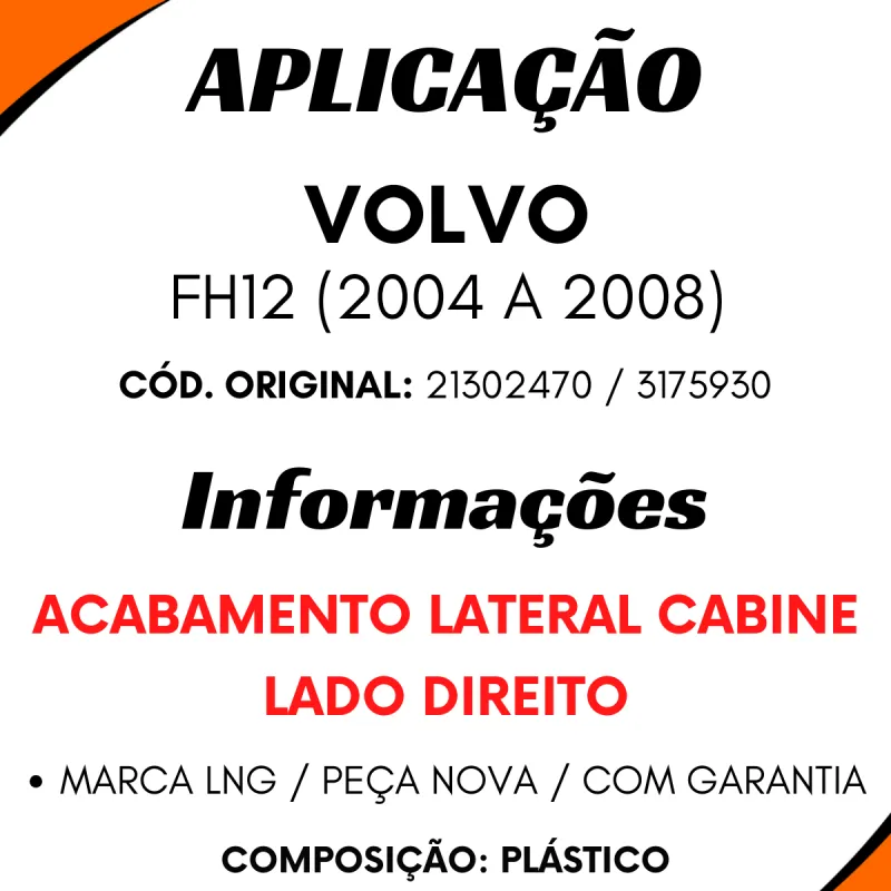 Acabamento Lateral Cabine Dir. Fh12 (2004 A 2008)